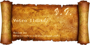 Vetro Ildikó névjegykártya